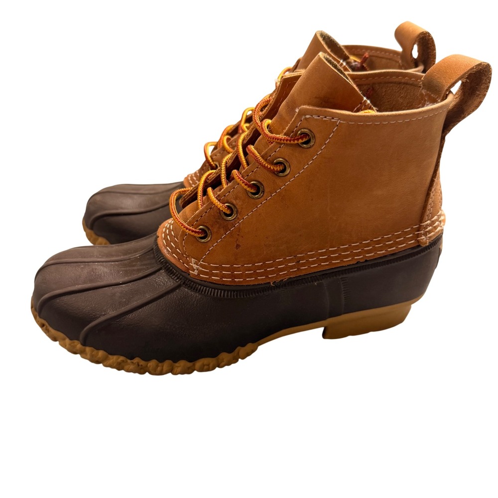 LL Bean Boots 6 Inch Tan Brown Waterproof Duck Boots Made in Maine No Size